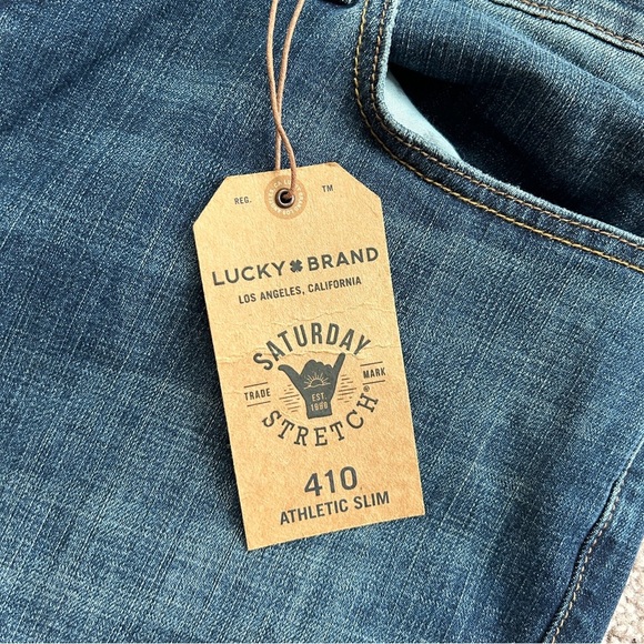 Lucky Brand 410 Athletic Slim Saturday Stretch Denim Blue Jeans NWT 40x30 - Picture 4 of 9
